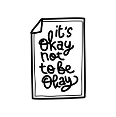 Handwritten Inspirational Quote on a Paper Sheet for Positivity and Mental Health