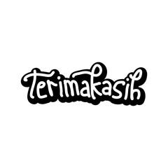 Typography Design Featuring 'Terima Kasih' in Artistic Handwritten Style