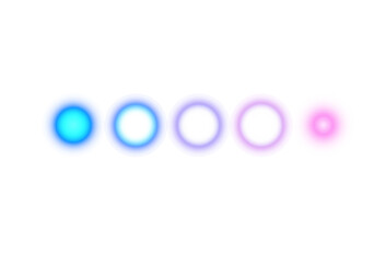 Transparent neon light balls overlay, glowing lighting balls