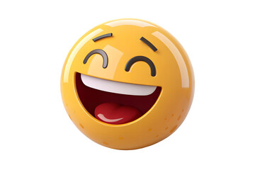 Fototapeta premium 3D Happy Smiley Face Icon with a Bright Yellow Design