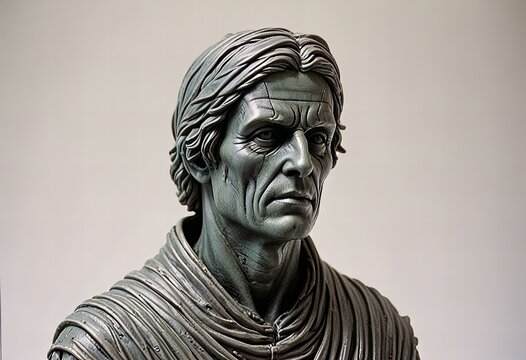 A wraith statue on a white background.