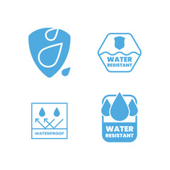 Set of Waterproof or water resistant icon vector illustration.