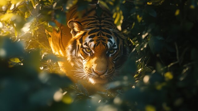 Tiger in forest background