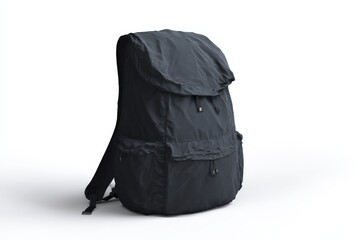 Fototapeta premium Sleek black backpack, perfect for travel or everyday use. Its simple design and durable material make it a versatile choice.
