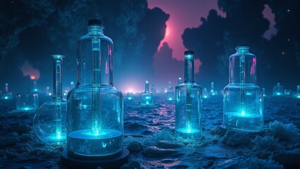 Science Fiction City Night Scene