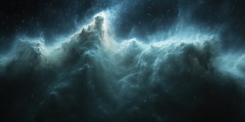 Fototapeta premium Vast cosmic clouds illuminated by distant starlight in a deep space setting showcasing rich colors and textures from an astronomical perspective