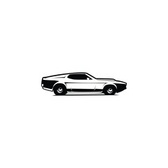 Naklejka premium Mustang sportsroof cars company logo template. Set of ready-made logo templates isolated vector