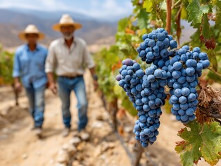 Obraz premium Vineyards bounty Grapes farmers and Chilean terroir