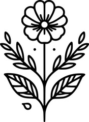 Line drawing of various flowers vector, clipart, transparent, png, element