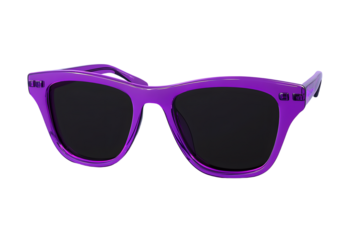 3D illustration purple fashion sunglasses and black lens optic isolated on transparent background