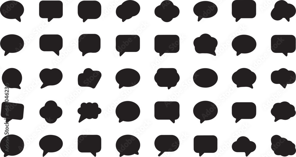 Aufkleber diverse set of cloud speech bubble icons for enhancing conversational interfaces