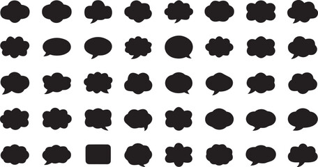 Assorted Cloud Speech Bubble Icons Ideal for Messaging and Dialogue Representations