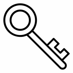 Key outline icon on white background