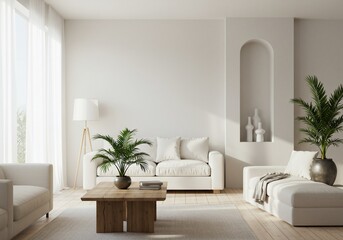 明るい日差し 穏やか空間 白を基調としたミニマルリビング