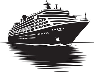 Obraz premium Sailing Ship on Ocean Waves SilhouetteVintage Pirate Ship Vector DesignModern Cargo Ship Silhouette ArtNavy Warship at Sea Silhouette SceneCruise Ship Under Sunset Vector