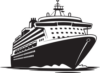 Obraz premium Sailing Ship on Ocean Waves SilhouetteVintage Pirate Ship Vector DesignModern Cargo Ship Silhouette ArtNavy Warship at Sea Silhouette SceneCruise Ship Under Sunset Vector