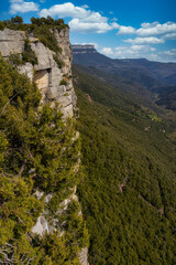 Beautiful spanish mountain landscape near the small village Rupit in Catalonia, park national