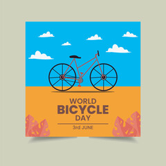 World Bicycle Day Banner Design, Bicycle Day Vector Illustration, Bicycle Day Poster