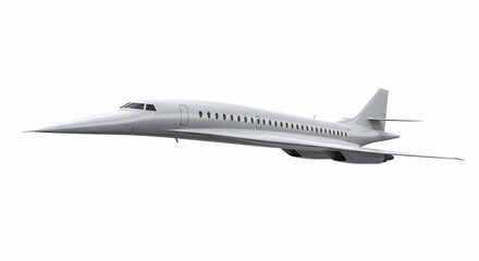 超音速旅客機 白く輝く機体 美しいシルエット 未来へ羽ばたく