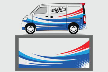 car body wrap livery decal design color combinations with design template suitable for branding business EPS 10