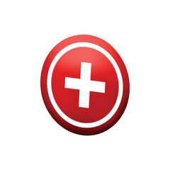 Fototapeta premium This round glossy red button displays a plus and minus symbol, commonly used as an icon for add or remove functions on a web interface