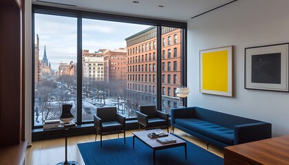 Modern city view office space