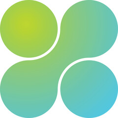 Green metaball abstract geometric shape. Connected liquid molecules figures. Morphing vector design element for banner, collage, logo.