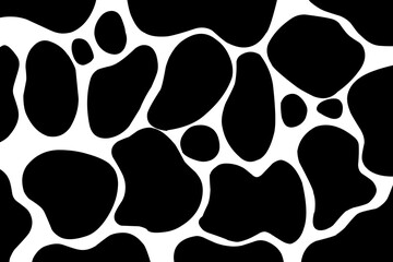 Black and white ink splash. Seamless Black and White Cow Print Pattern Vector. Cow texture repeated design background pattern backdrop wallpaper. Vector image illustration seamless
