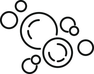 Bubble and Foam Linear Symbol Drawn with Thin Line