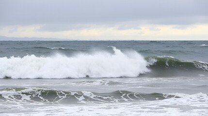Rough seas during winter storm in Puget Sound off Seattle.