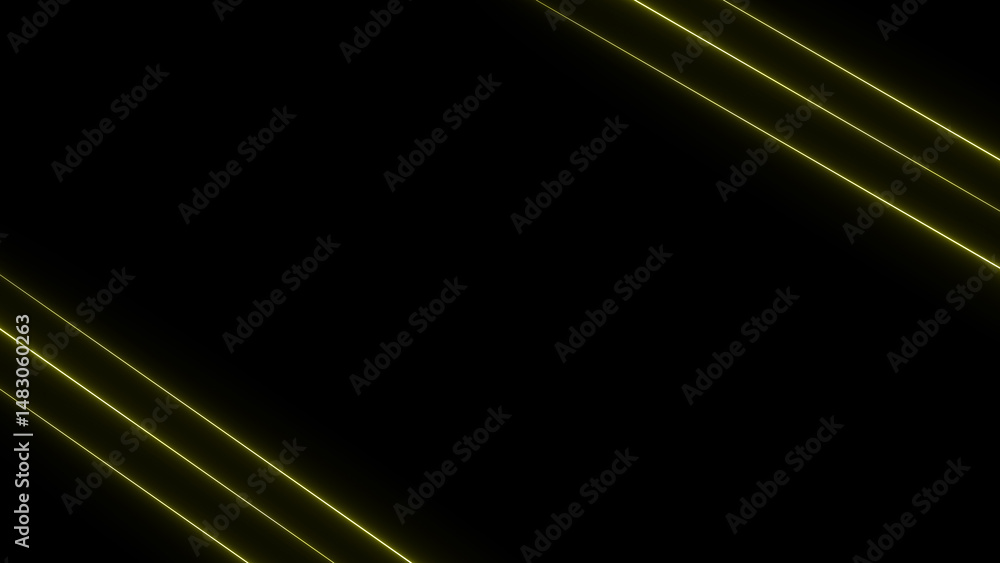 Aufkleber abstract yellow glowing lines on black background suitable for tech design backdrop modern futuristi