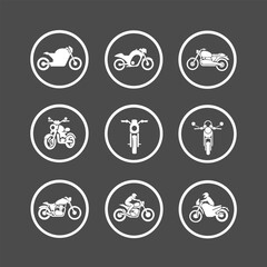 Motorcycle Icon set for Road Signs for Maps & Traffic System