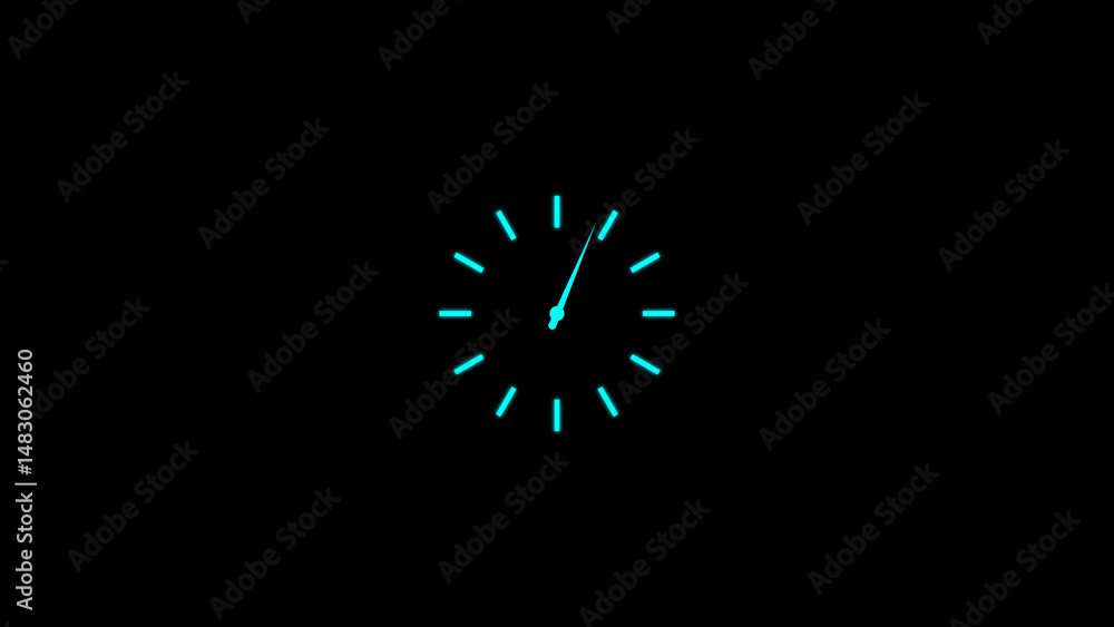 Poster a minimalistic glowing clock dial set against a dark backdrop representing time management punctuali