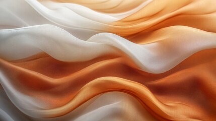 Obraz premium Soft, flowing fabric with a gradient of orange and white.