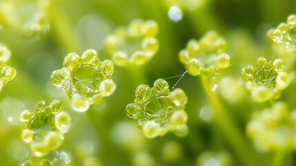 Close-up of vibrant green moss clusters