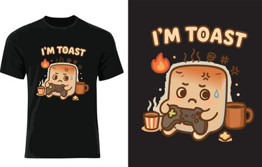 Fototapeta premium Funny Marshmallow Gamer Tshirt Design