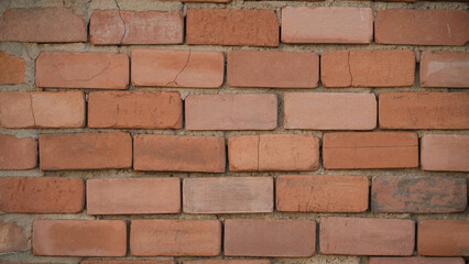 Obraz premium Close-Up View of Red Clay Bricks Wall Texture Background