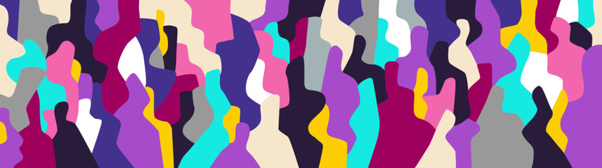  Virtual people fashion modern community abstract vector illustration