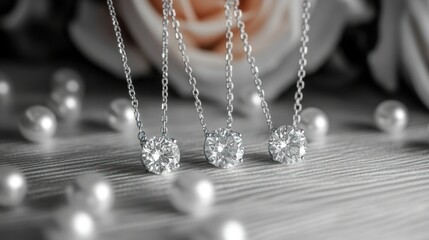 Elegant diamond pendants on delicate chains