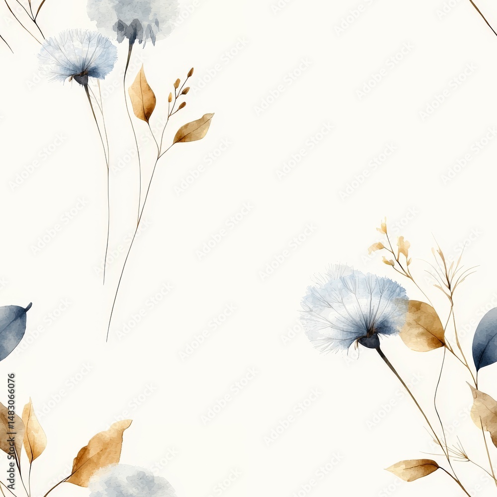 Poster delicate floral pattern with light colors and soft textures for elegant and romantic design projects