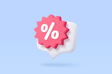 3d tag price icon for online shopping, discount coupon of cash for future use. sales with an excellent offer for shopping, special offer promotion. 3d price tags icon vector render illustration
