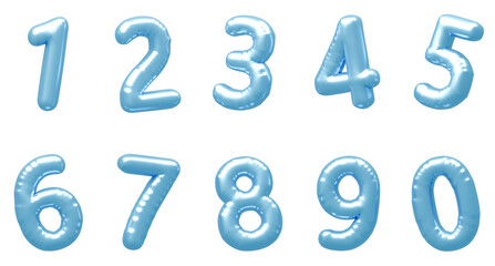 3D画像_風船_数字_水色