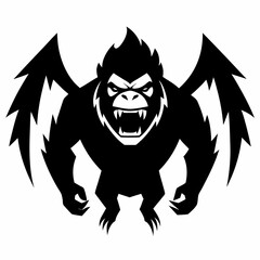Vector art illustration of a wild gorilla
