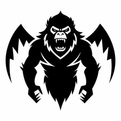 Vector art illustration of a wild gorilla