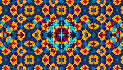 Intricate geometric tile pattern Seamless repeat, vibrant colors , triangle, subtle, textile