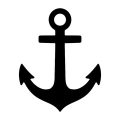 Minimalist Black Anchor Silhouette.eps