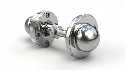 metal ball isolated on white background steel details