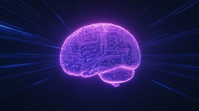 glowing digital brain visuals representing ai neural data networks
