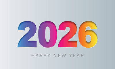Happy new year 2026. Vector background. Brochure or calendar cover design template.