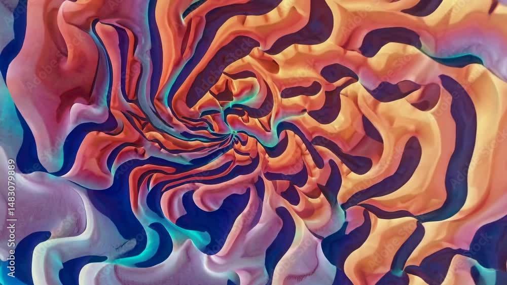 Poster abstract swirling pattern in vibrant colors with a dynamic flow
